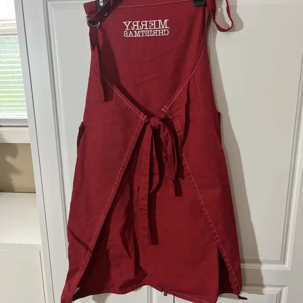 Custom Made Kitchen Apron With Embroidery & Removable Towel Washable Christmas